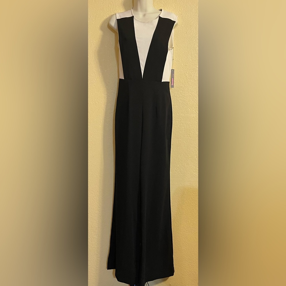 Issue New York Black White Sleeveless Jumpsuit Formal‎ Career Party